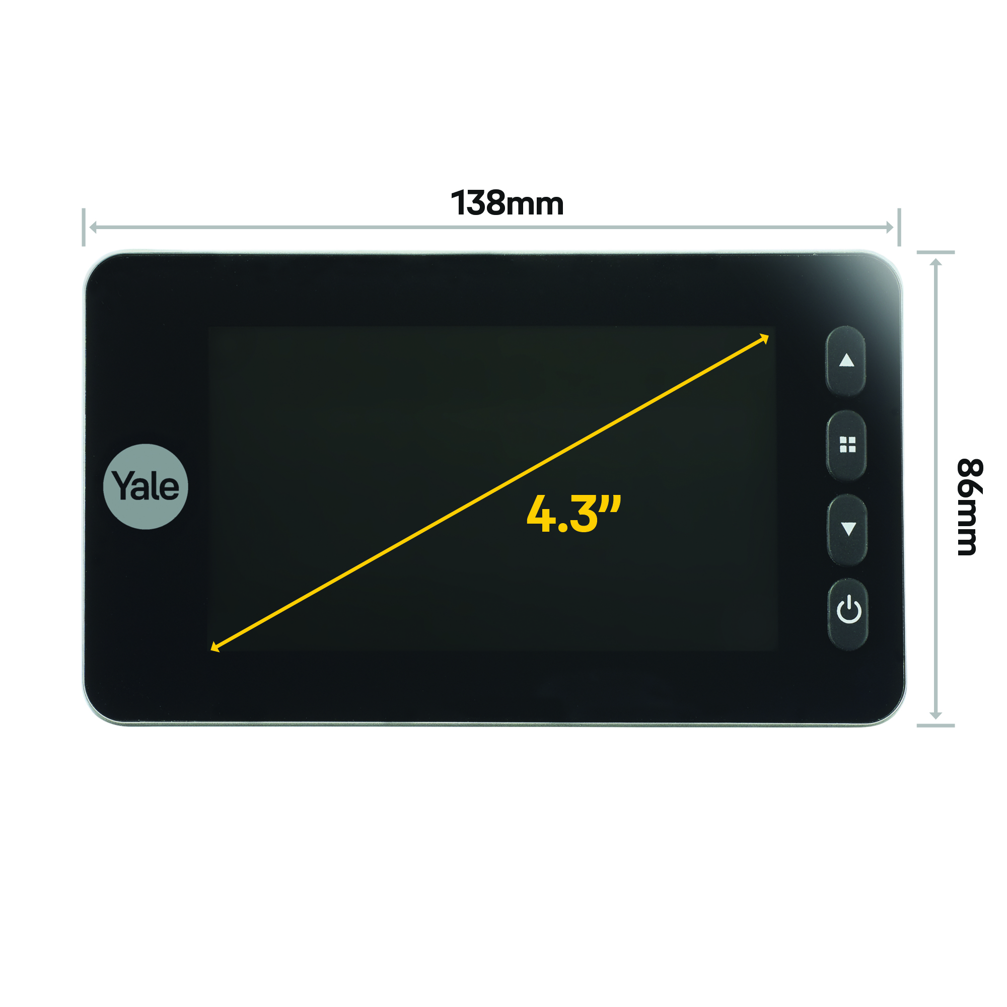 Yale Yale Digital Door Spy DDV 5800, 4.3" Display (Silber) mit Motion Detection, Doorbell & Night Vision