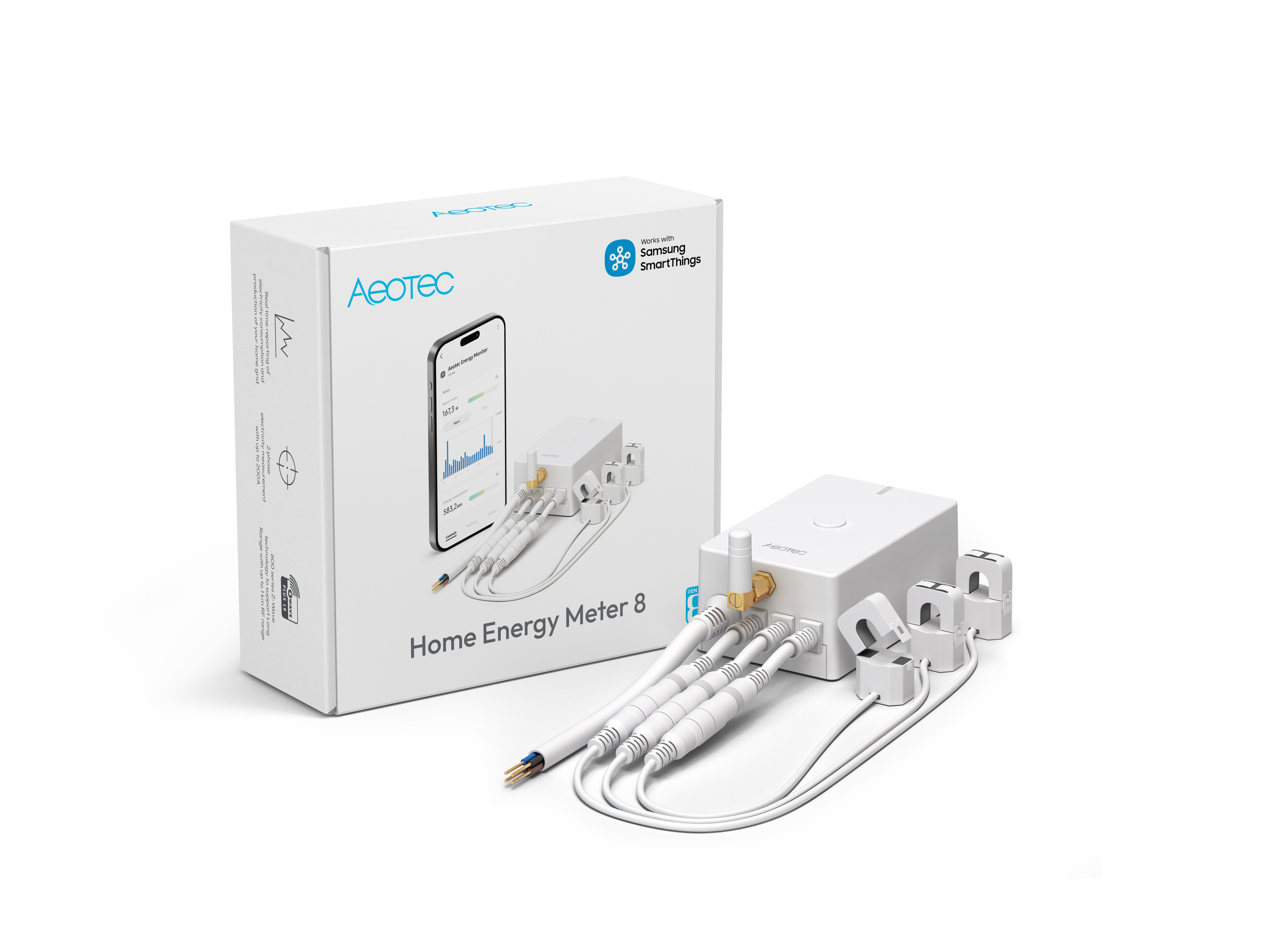 Aeotec Home Energy Meter 8 - drei Klemmen 60A