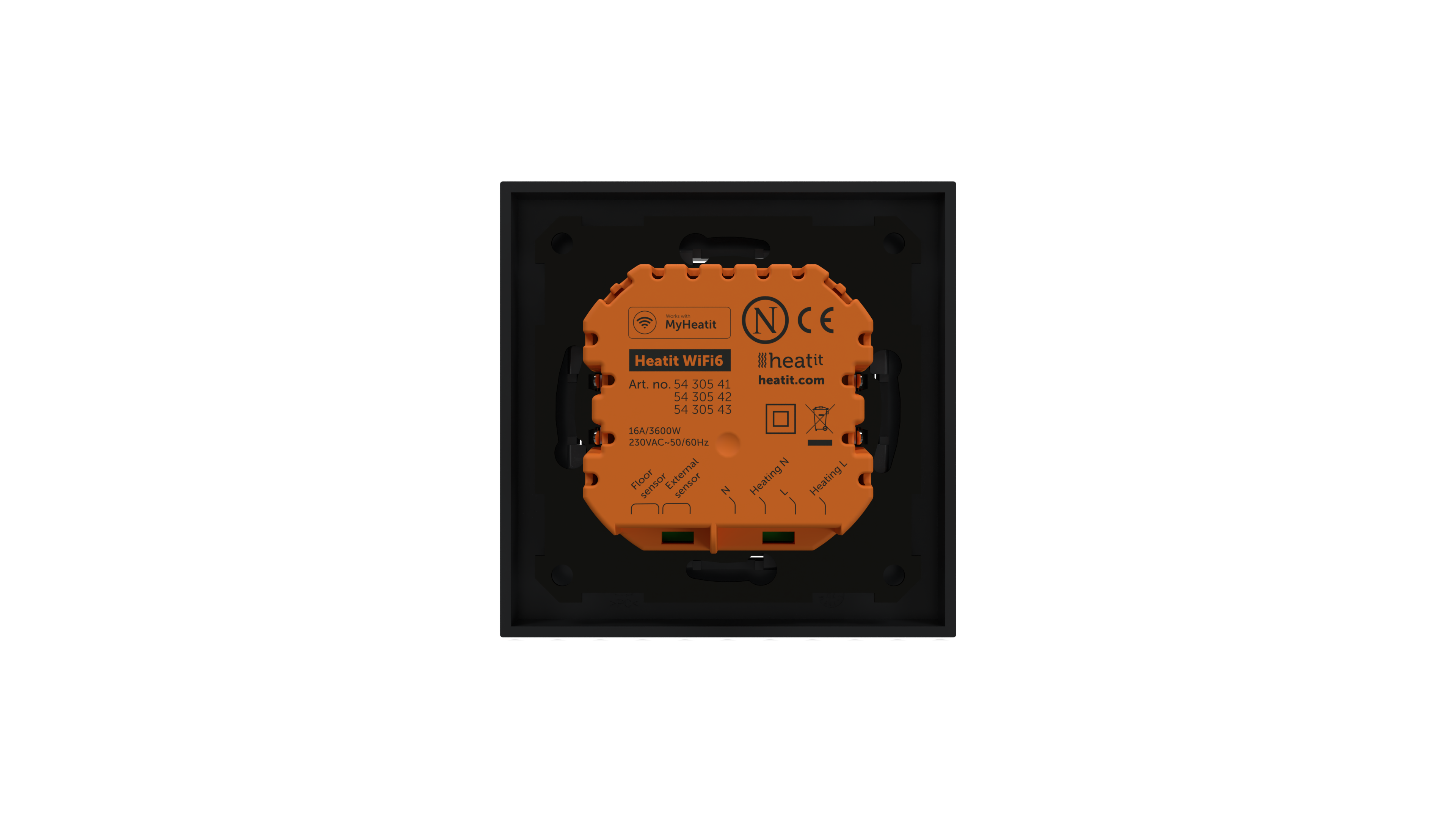 Heatit WiFi6 Thermostat (Schwarz Matt)