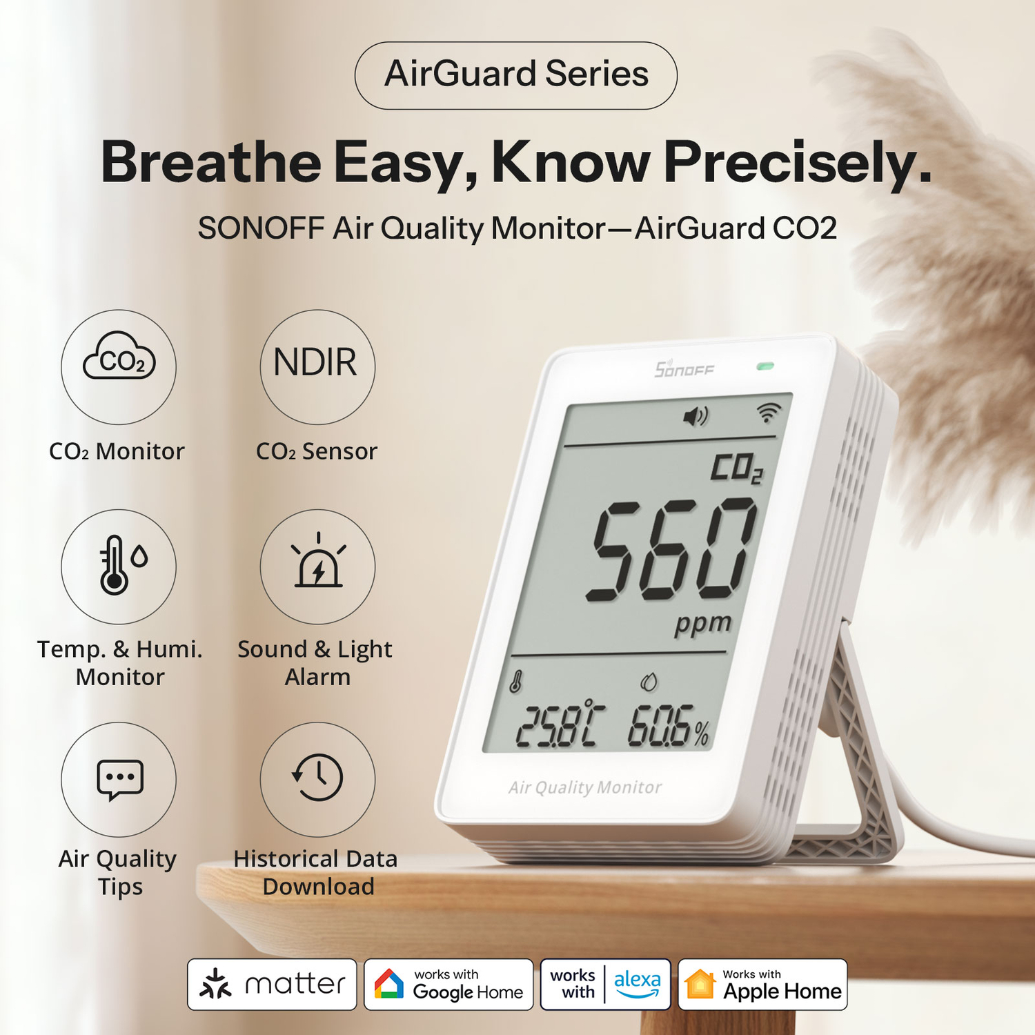 SONOFF AirGuard CO2-Luftqualitätsmonitor (Matter over WiFi)
