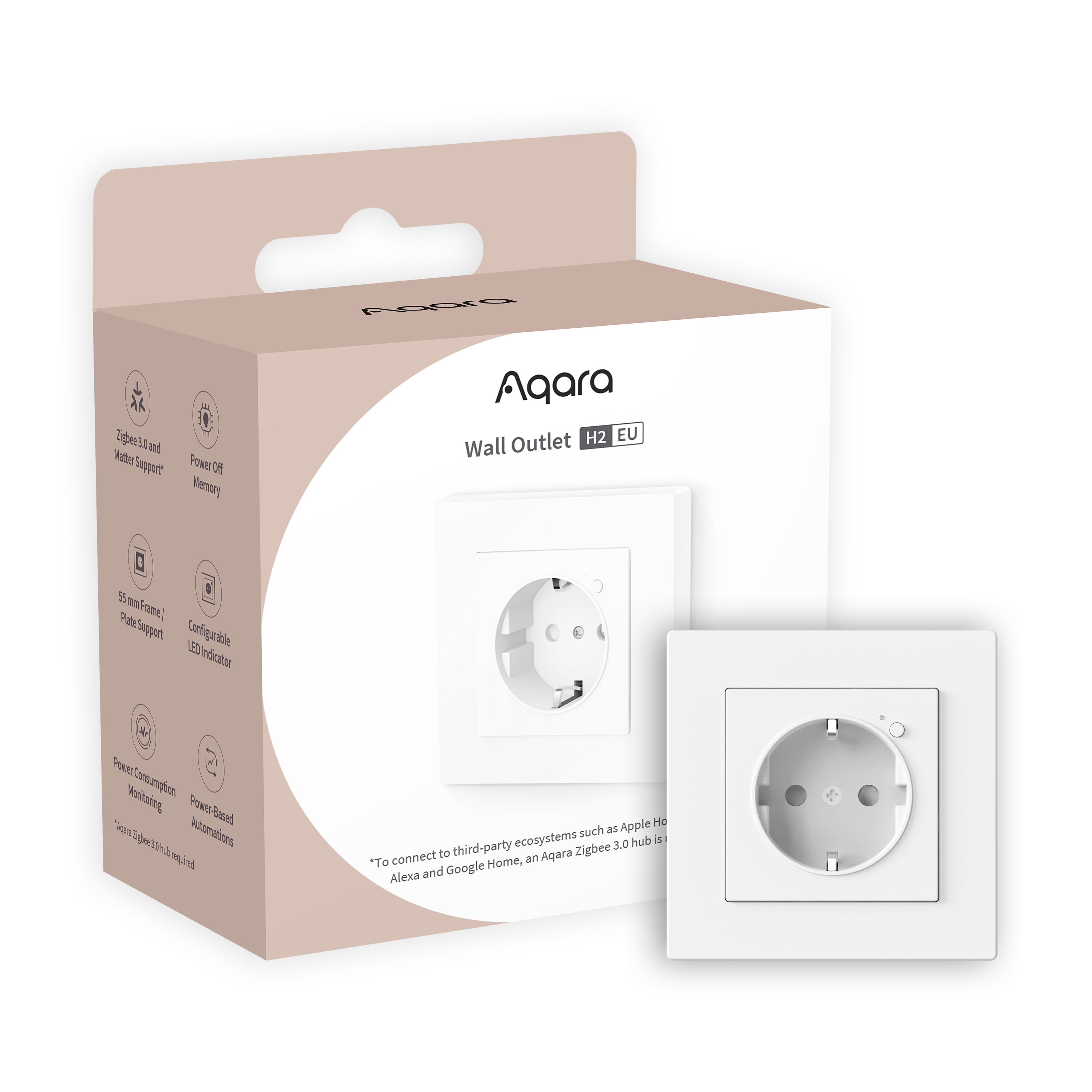 Aqara Wall Outlet H2 EU Typ F Wandsteckdose (Zigbee)