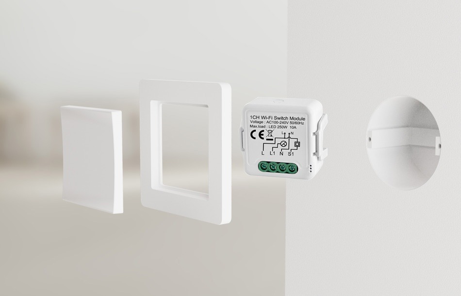 Netplus 1-channel Relay Switch 10A WLAN Relais Schalter 1-Kanal SmartLife oder Tuya Smart App