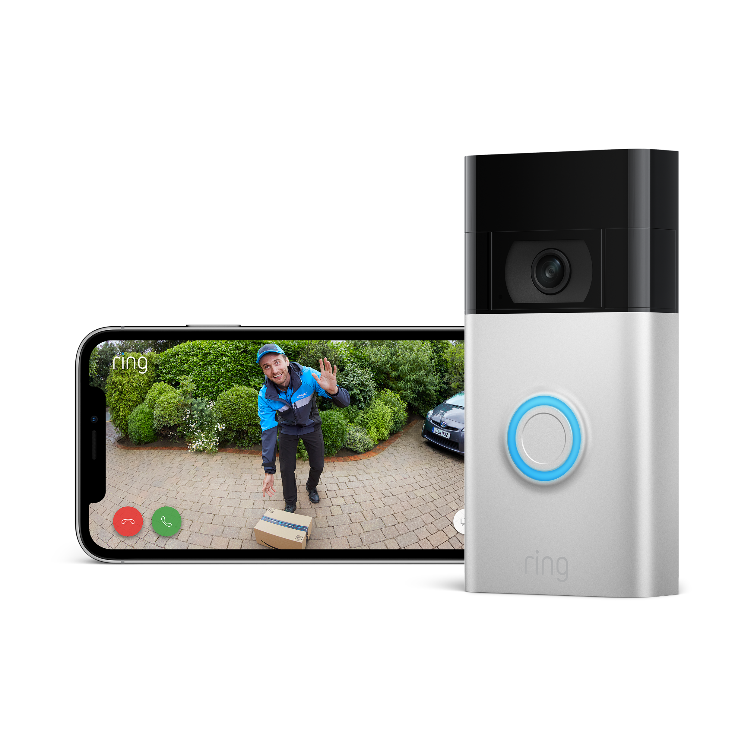 Ring Battery Video Doorbell 3rd Gen (Satin Nickel) & Ring Chime 2nd Gen