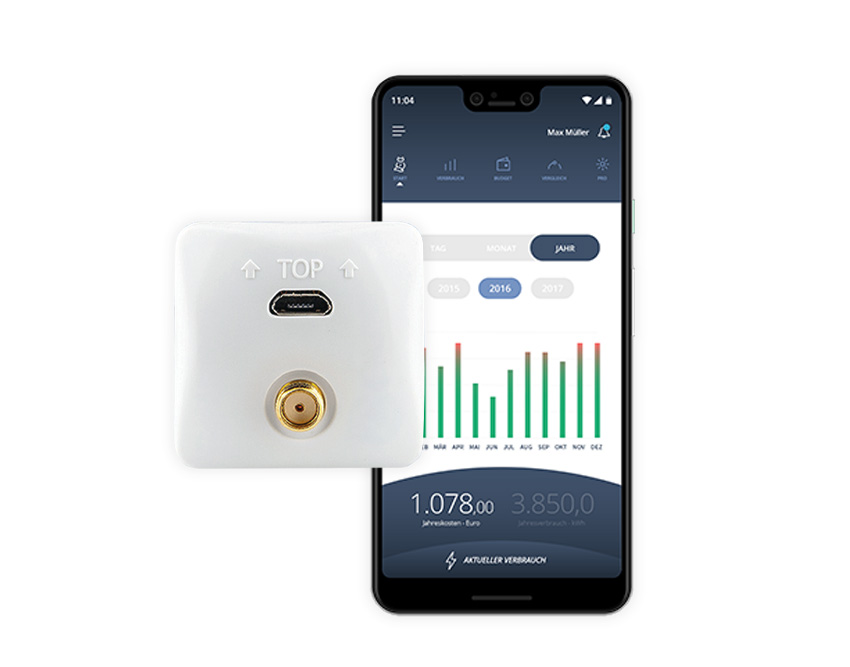 powerfox WLAN Stromzähler Auslesegerät Stromverbrauch Einspeisung PV Anlage Balkonkraftwerk Energiemonitor poweropti PA201901 (LED)